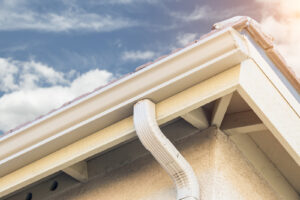 House with New Seamless Rain Gutters.