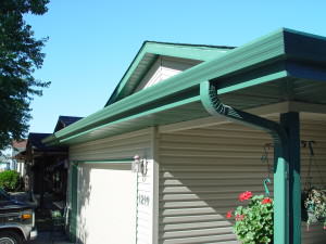 Seamless gutters and downspout on a charming home