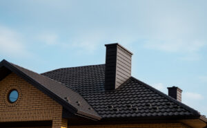 Brown metal tile roof