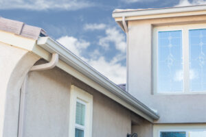 A house with new seamless steel gutters